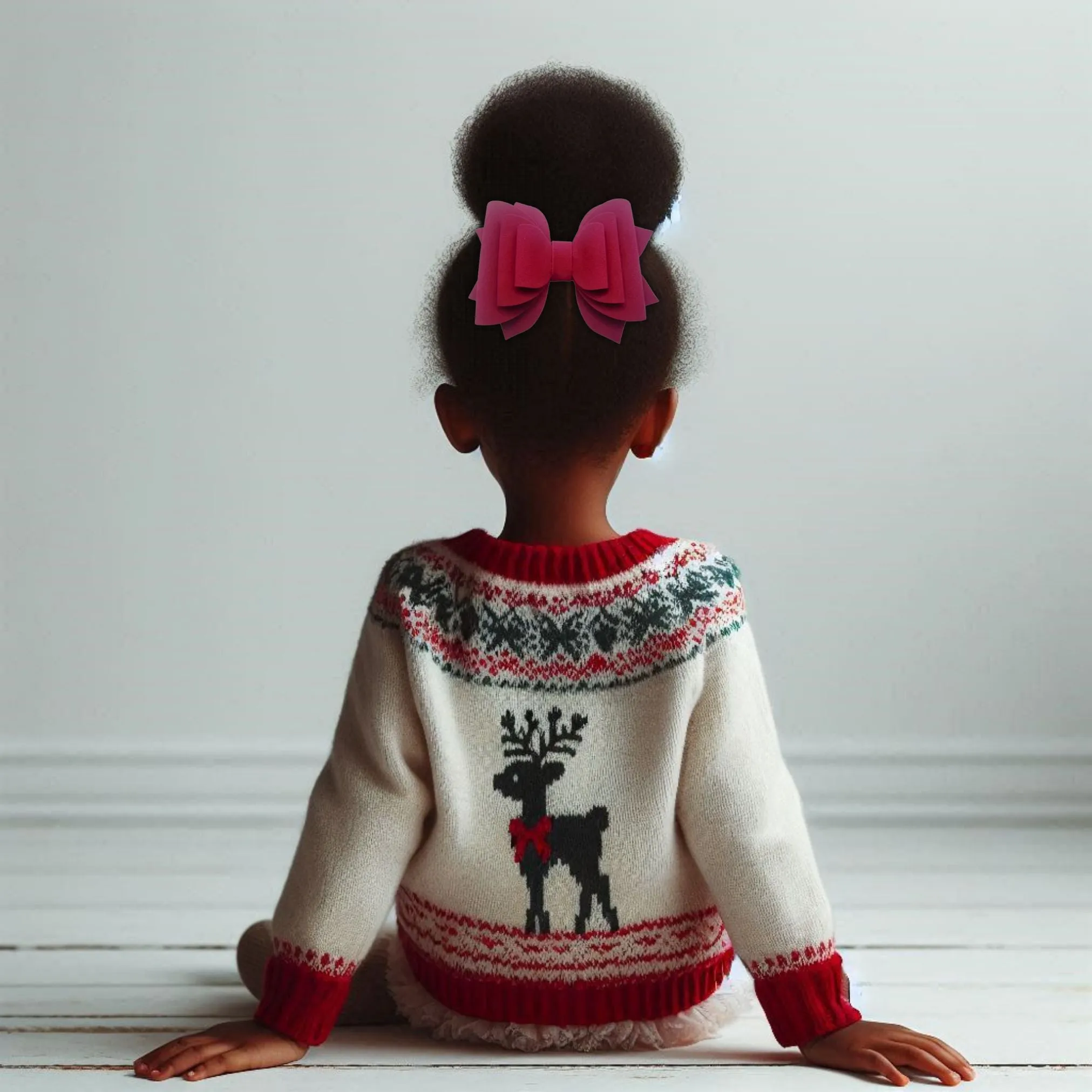 Red | Suede Hair Bow