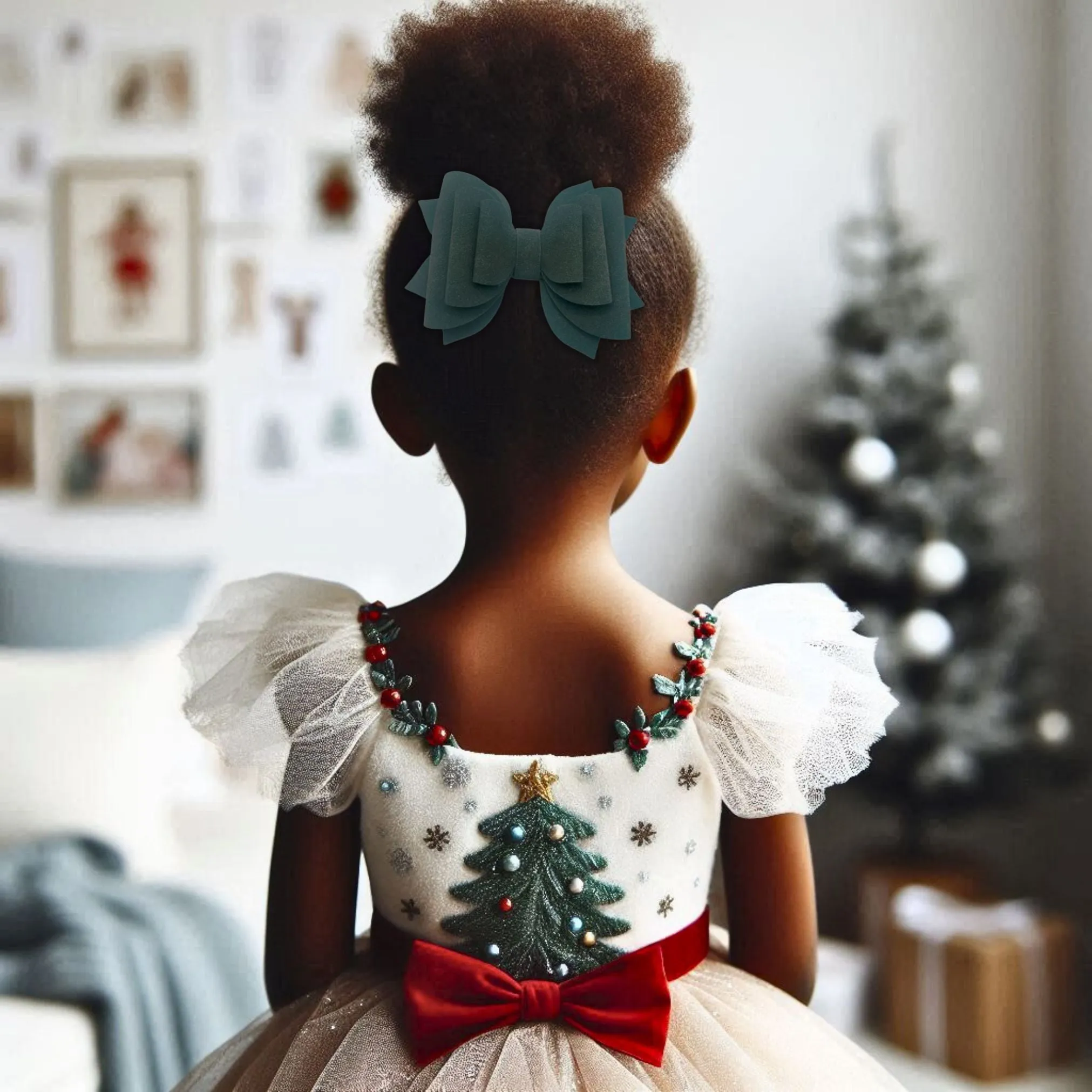 Red | Suede Hair Bow