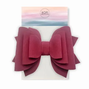 Red | Suede Hair Bow