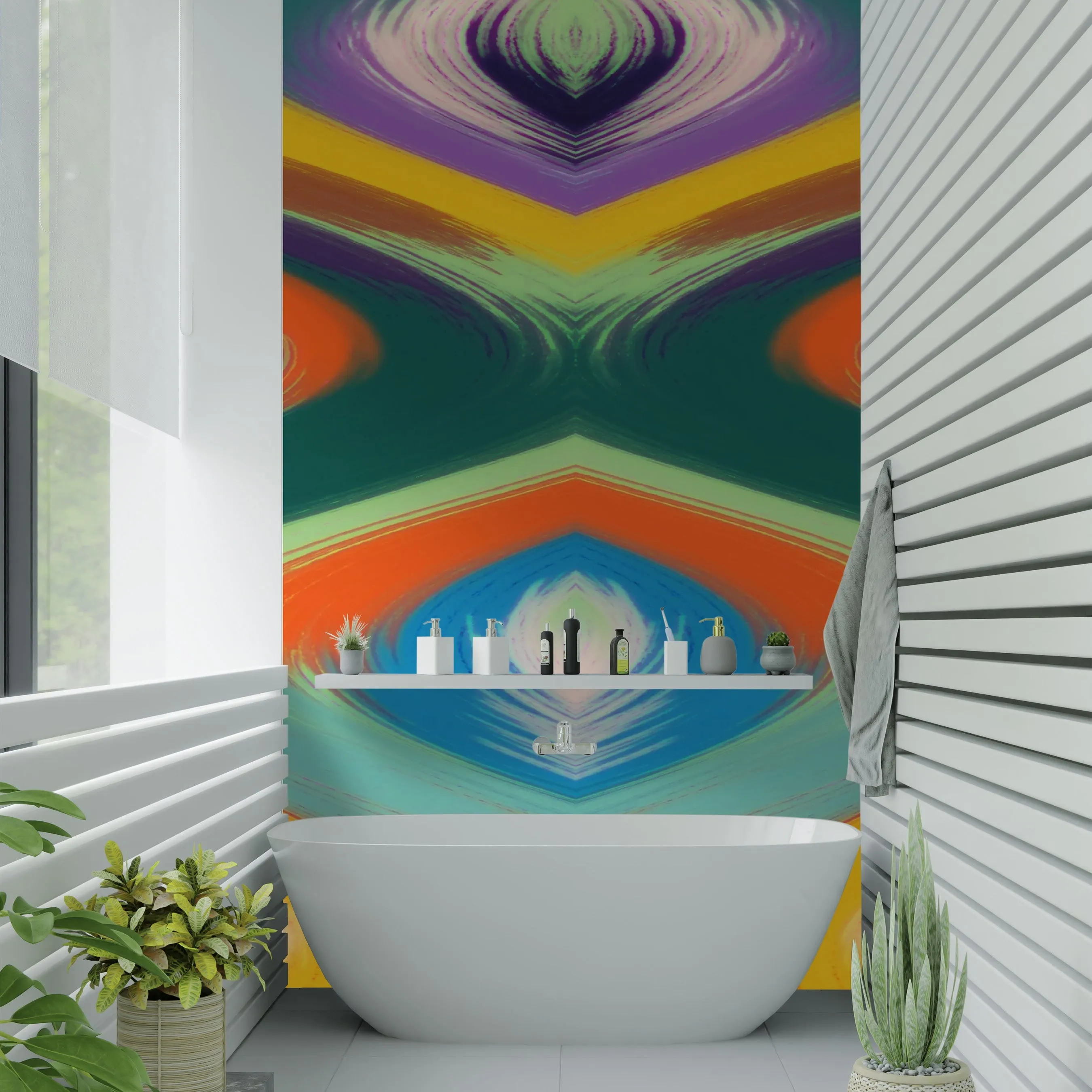 Retro Wave Acrylic Shower Wall Panel Home Decor 2440mmm x 1220mm