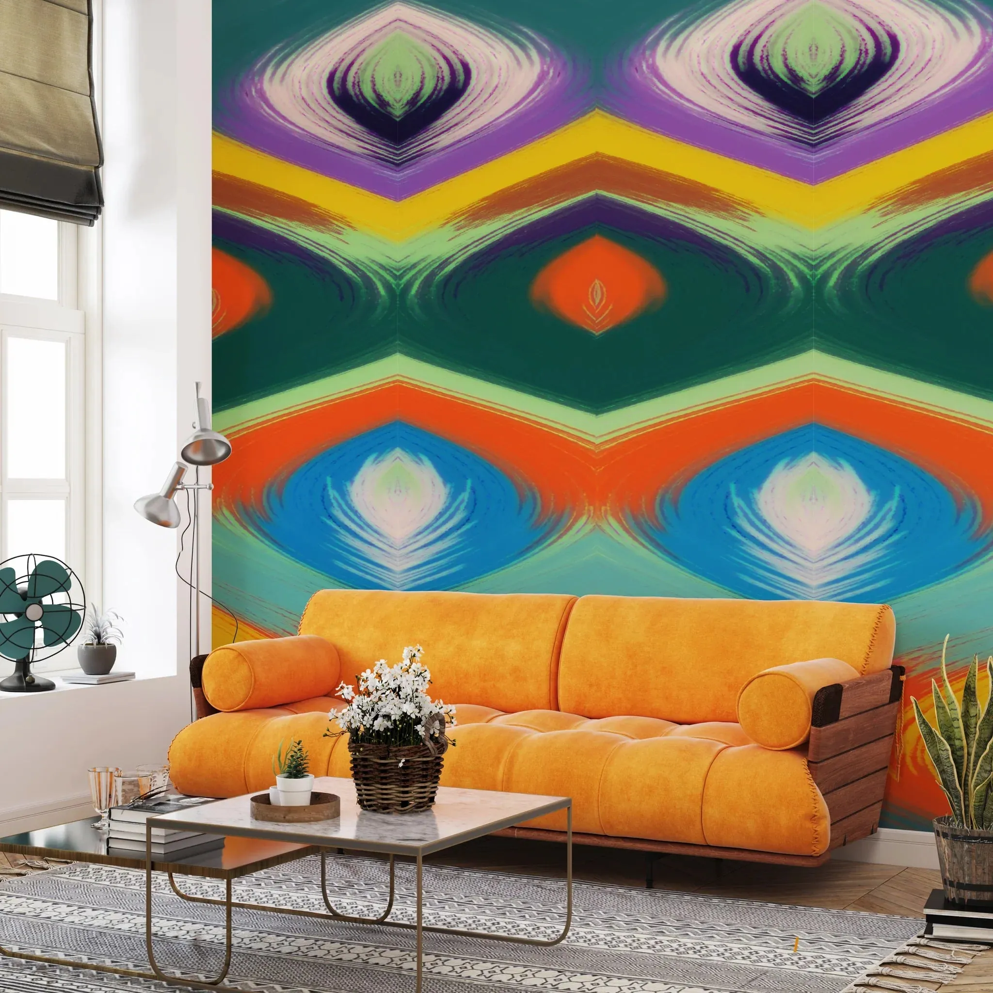 Retro Wave Acrylic Shower Wall Panel Home Decor 2440mmm x 1220mm