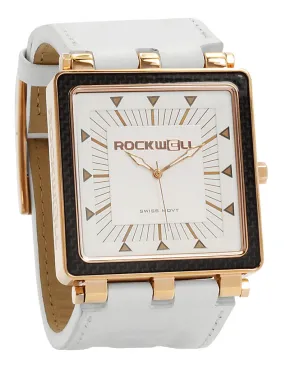 ROCKWELL THE CARBON FIBER WATCH WHITE LEATHER ROSE GOLD