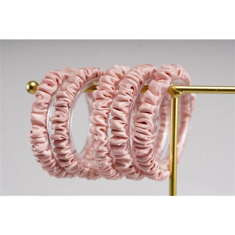 Rose Gold silk scrunchies mini