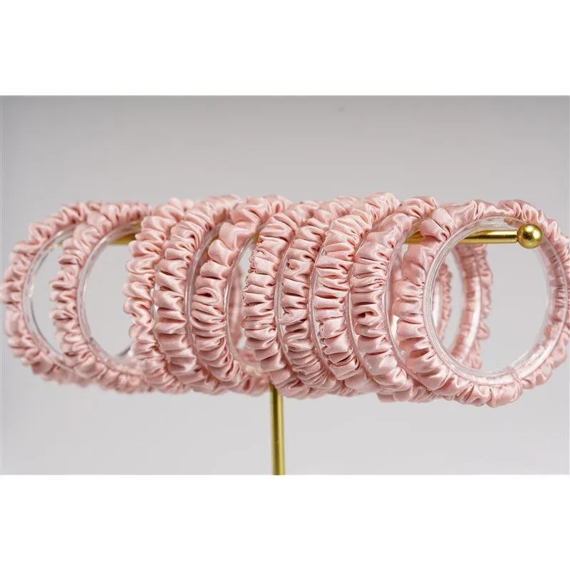 Rose Gold silk scrunchies mini
