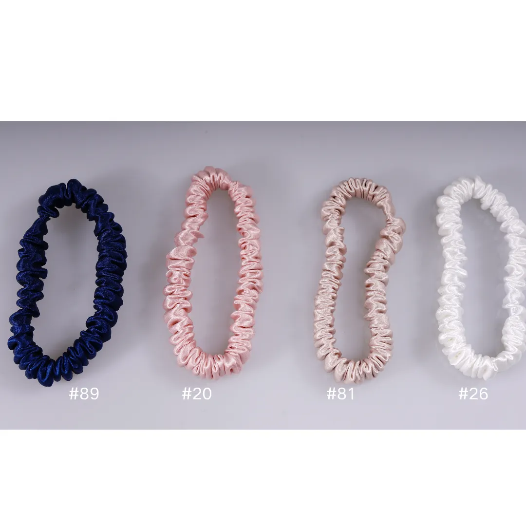 Rose Gold silk scrunchies mini