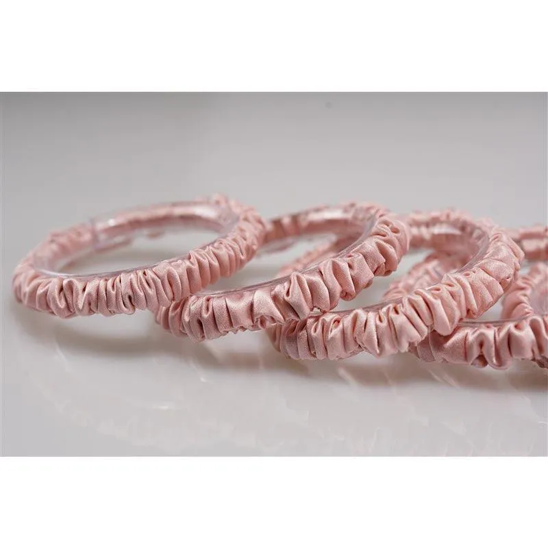 Rose Gold silk scrunchies mini