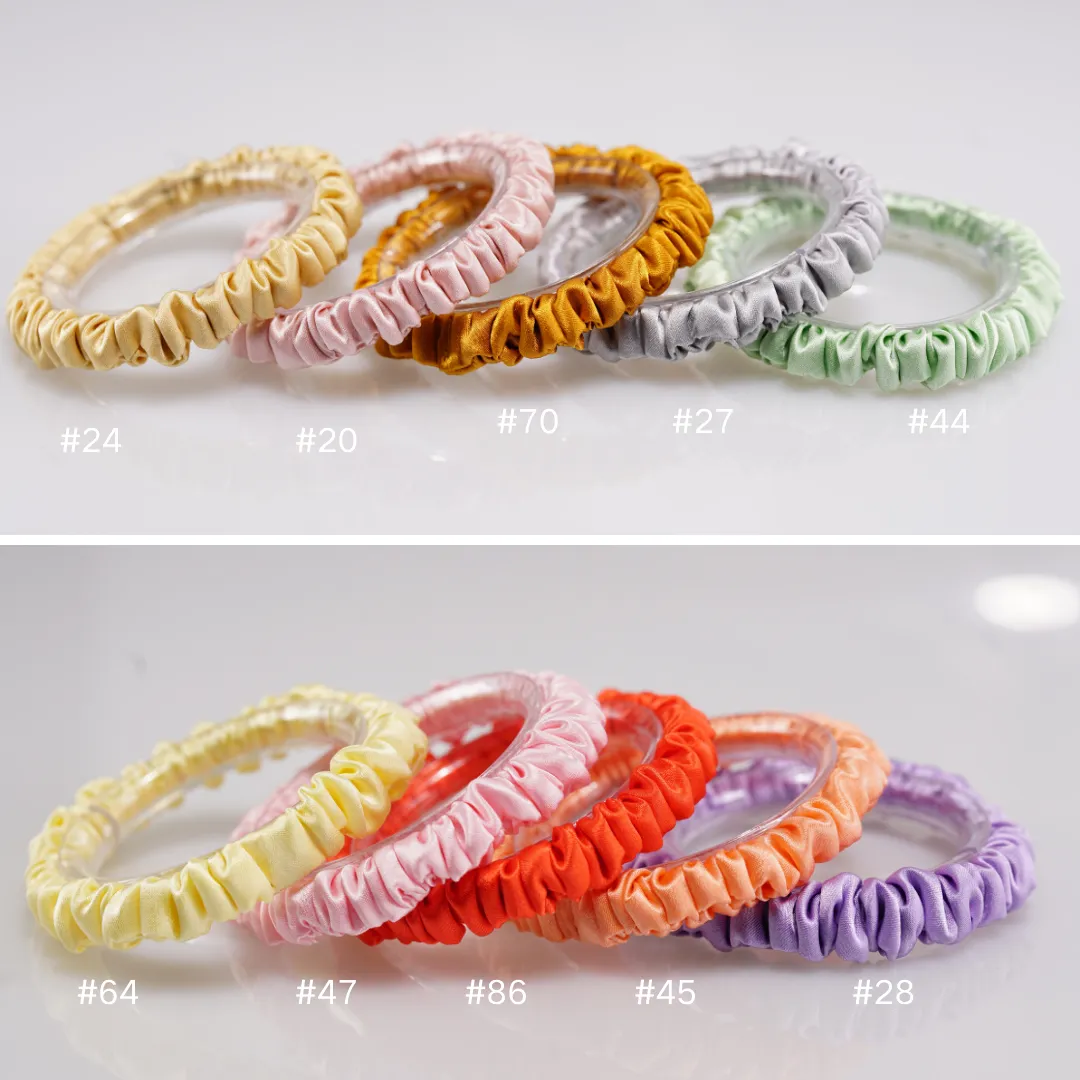 Rose Gold silk scrunchies mini