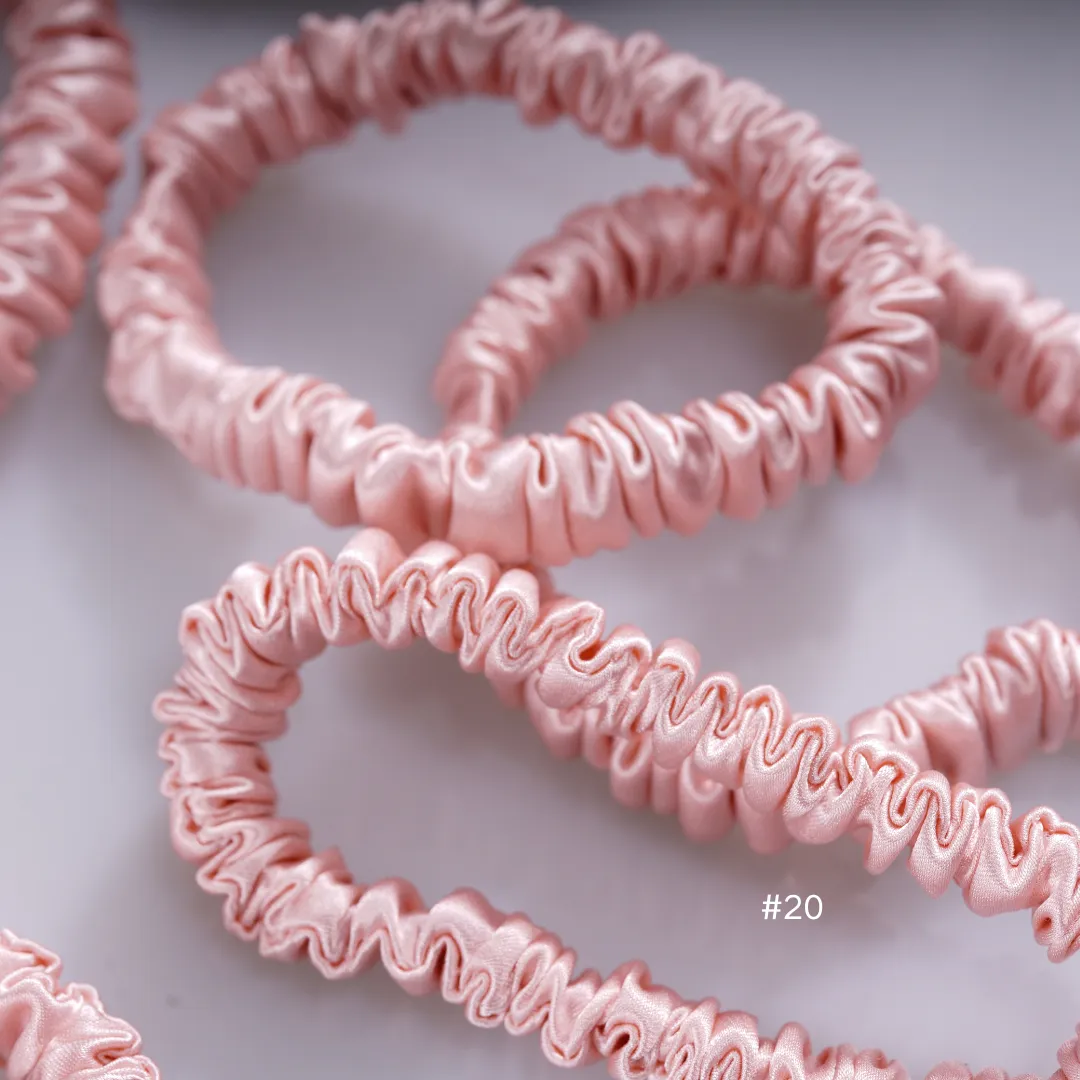Rose Gold silk scrunchies mini