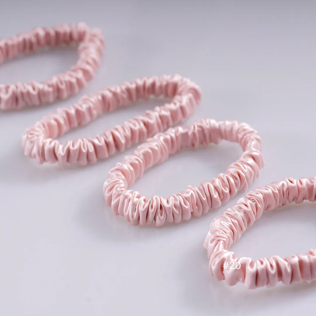 Rose Gold silk scrunchies mini