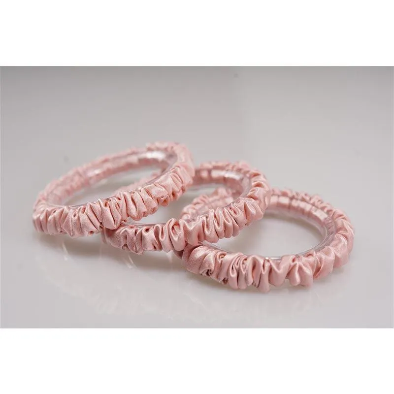 Rose Gold silk scrunchies mini