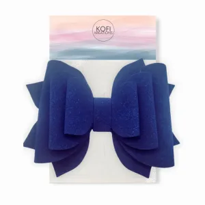 Royal Blue | Suede Hair Bow