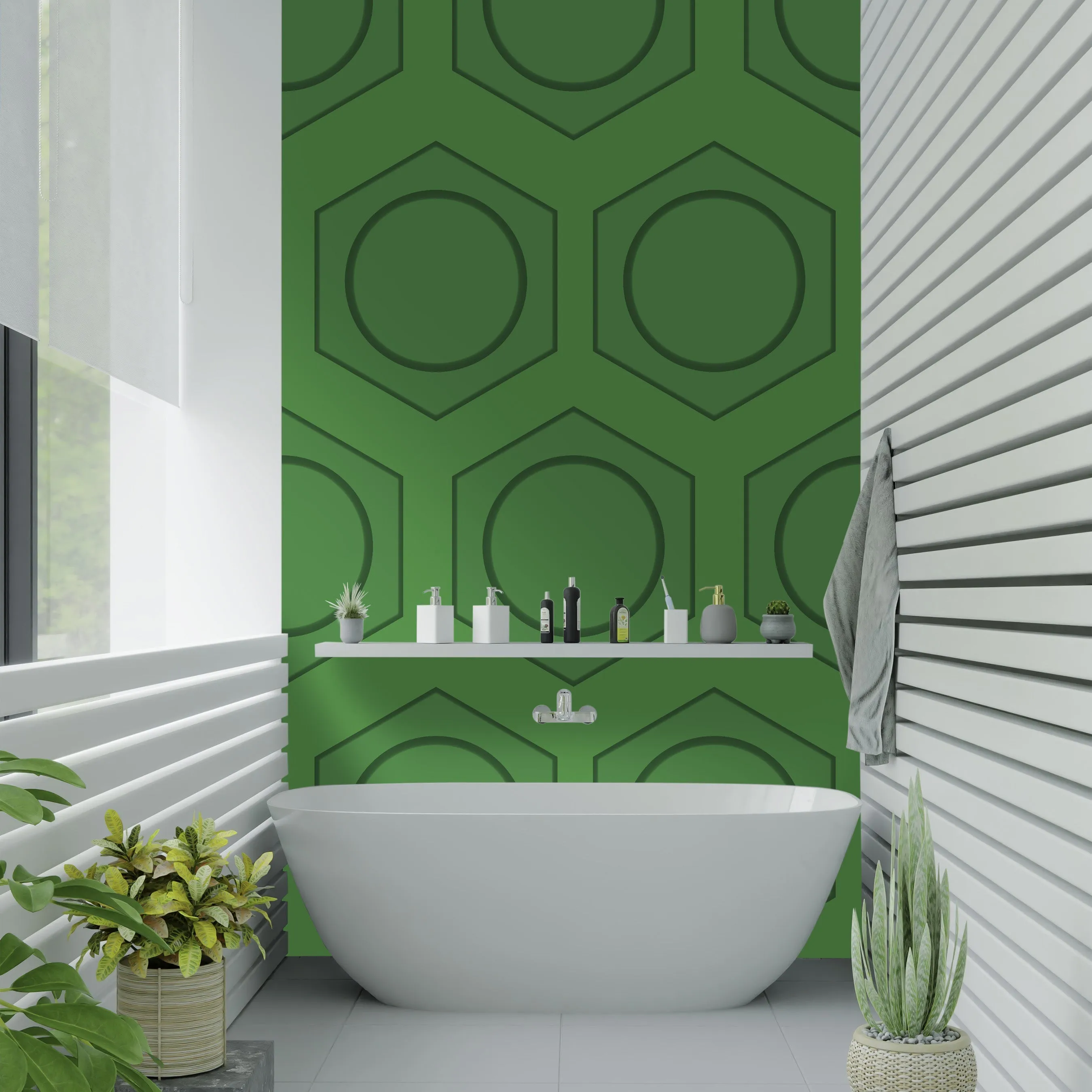 Sample of Hexagonal Discs Acrylic Wall Panels Home Decor Wall Panels 2440mmm x 1220mm