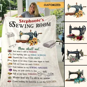 Sewing Room Rules Personalized Blanket