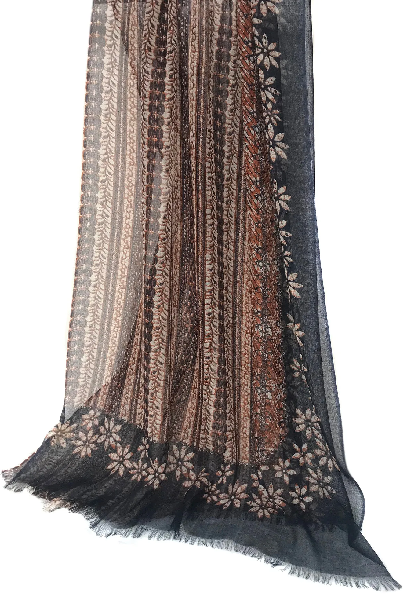 Silk Cashmere - Geometry in floral Scarf