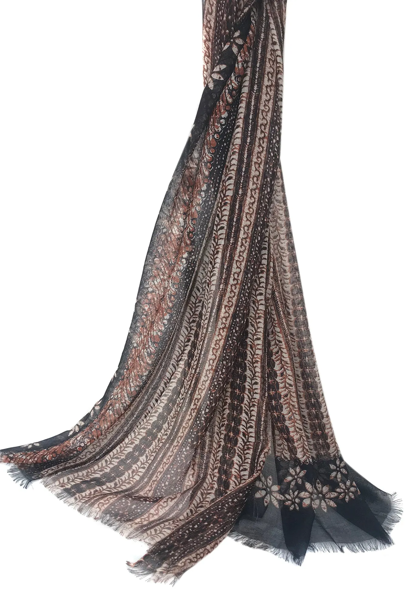 Silk Cashmere - Geometry in floral Scarf
