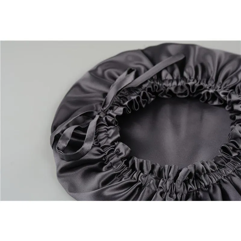 Silk hair cap - Double side - adjustable - Dark Grey