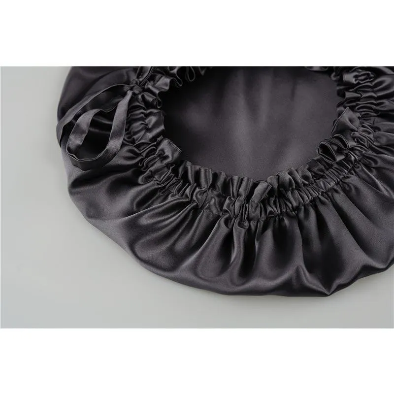Silk hair cap - Double side - adjustable - Dark Grey