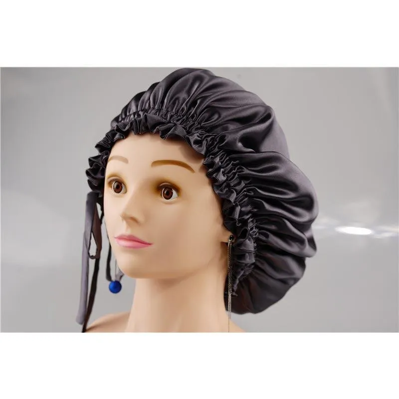 Silk hair cap - Double side - adjustable - Dark Grey