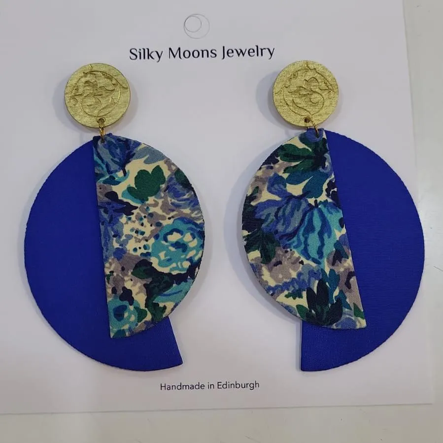 Silky Moons - Midnight Lunar Dangle Stud Earrings
