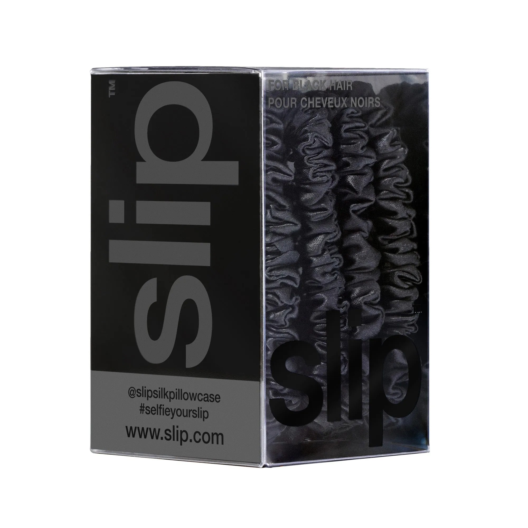 Slip Silk Back to Basics Skinny Scrunchies Black x 8