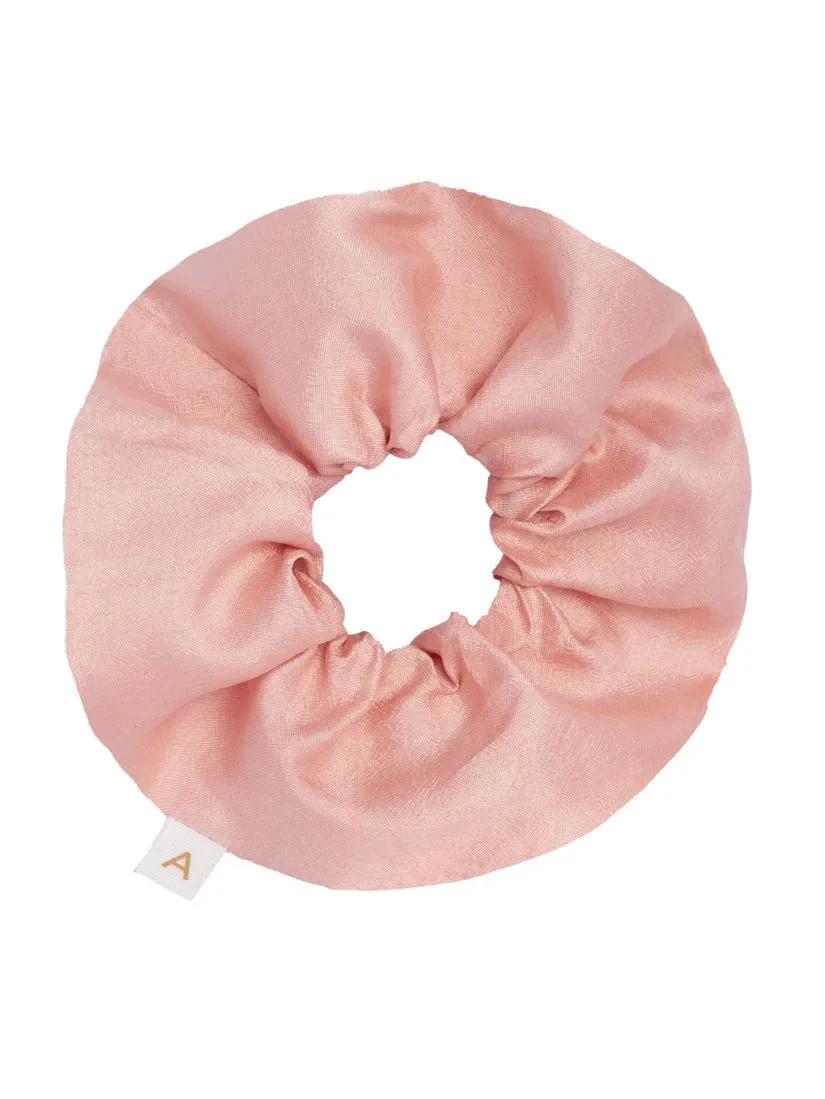 Soleil Solid Silk Scrunchie - Rose
