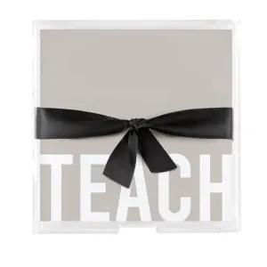 Square Acrylic Notepaper Tray - Teach