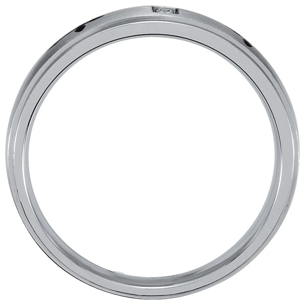 Stainless Steel Black Laser Band, Size 10