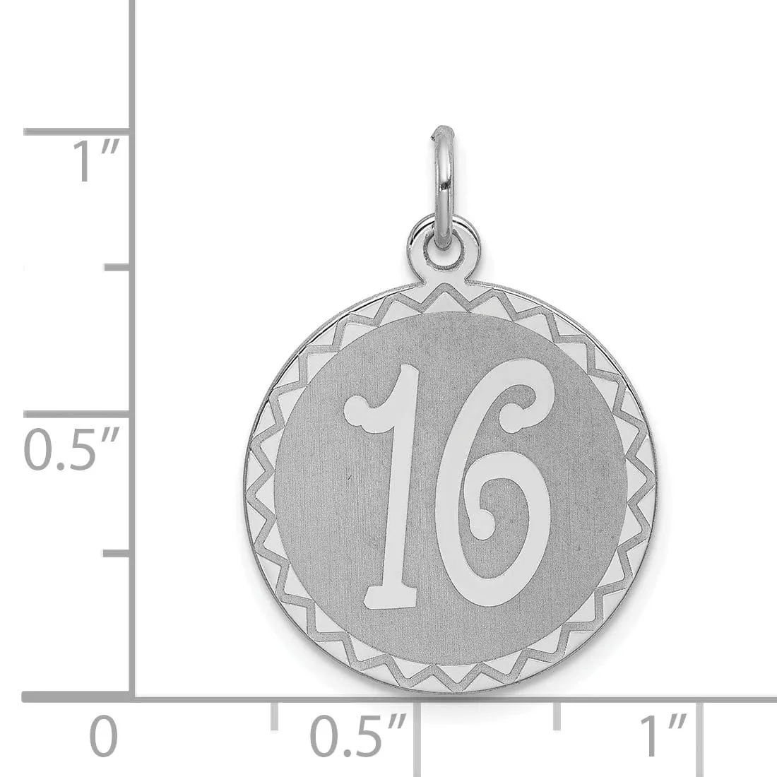 Sterling Silver Sweet Sixteen Disc Pendant