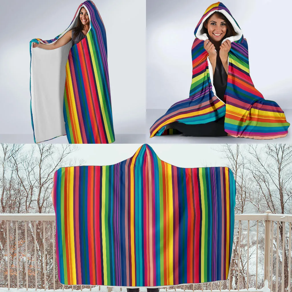 Strips Hooded Blanket