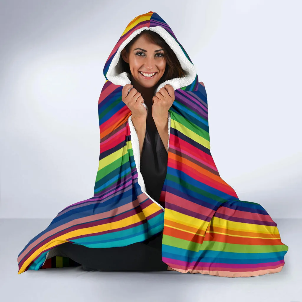 Strips Hooded Blanket