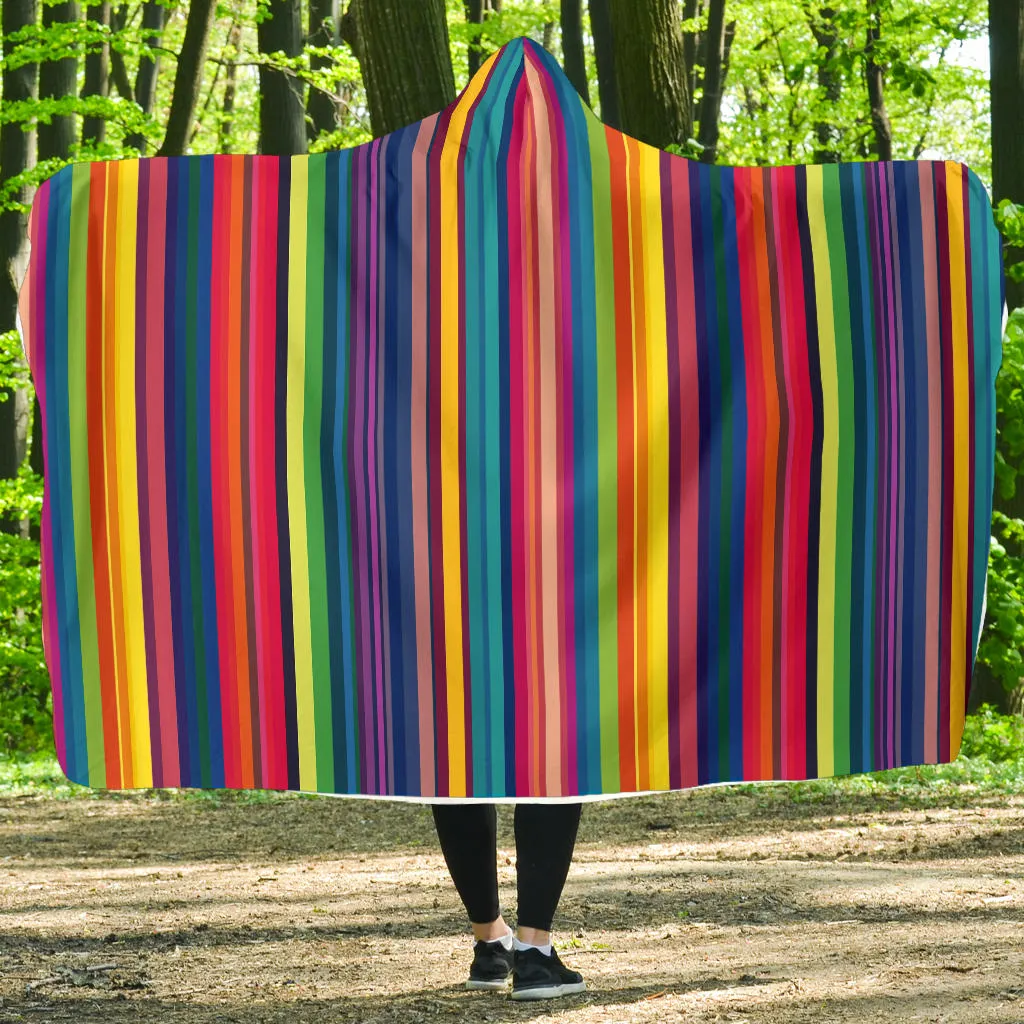 Strips Hooded Blanket