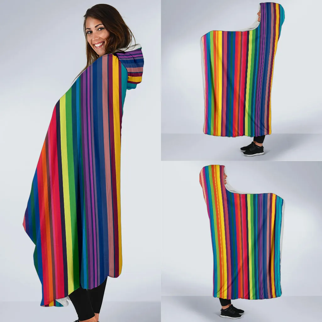 Strips Hooded Blanket