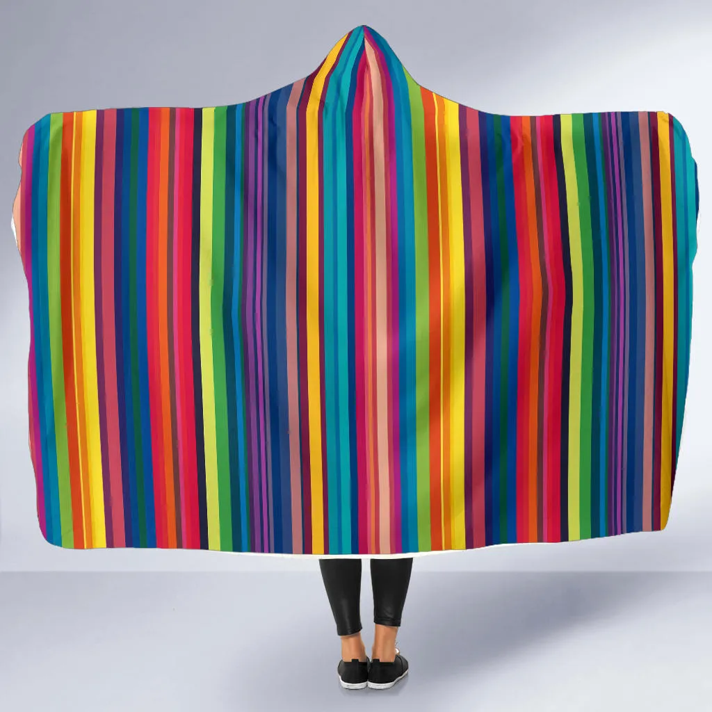 Strips Hooded Blanket