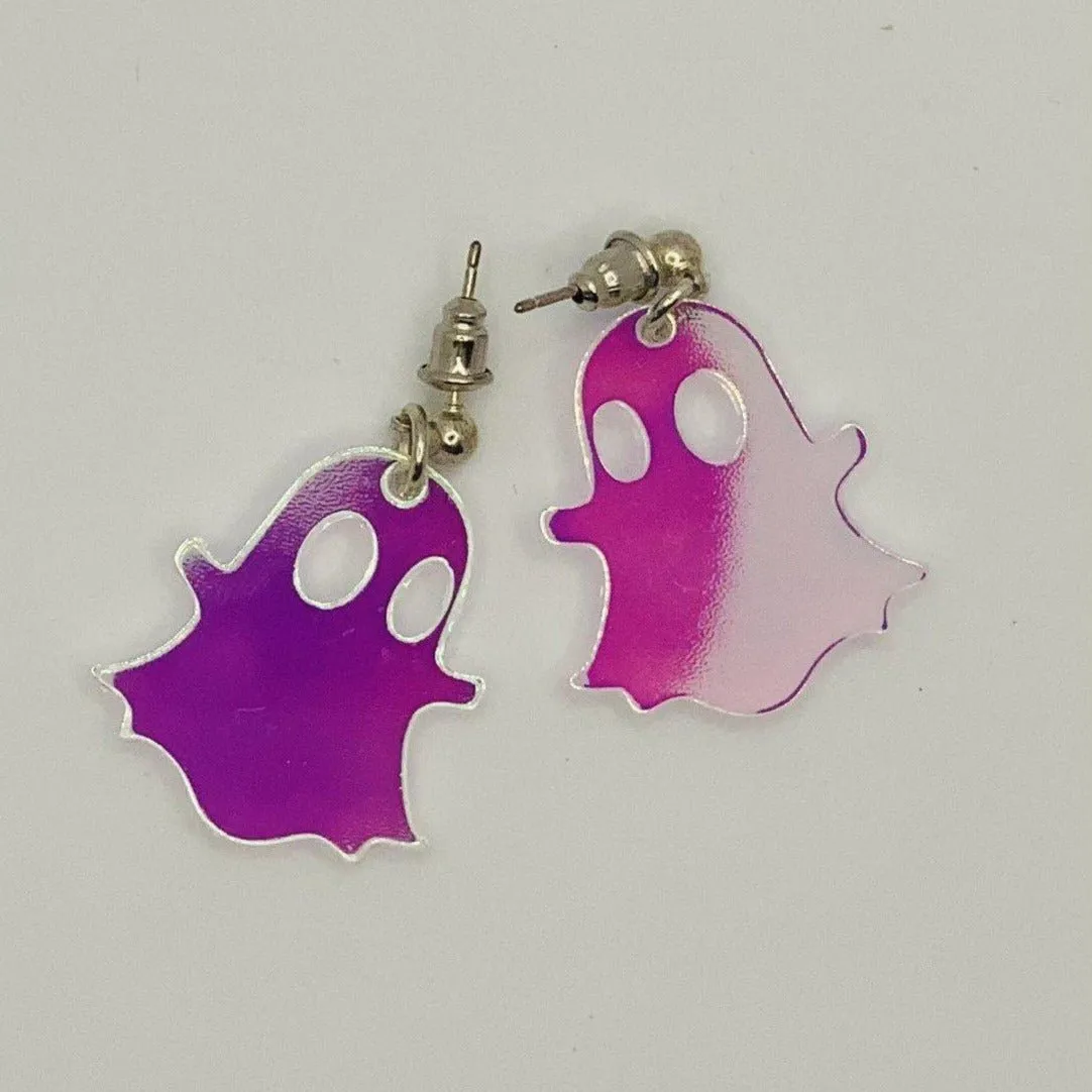 Suzywan DELUXE Holographic Ghost Halloween Earrings