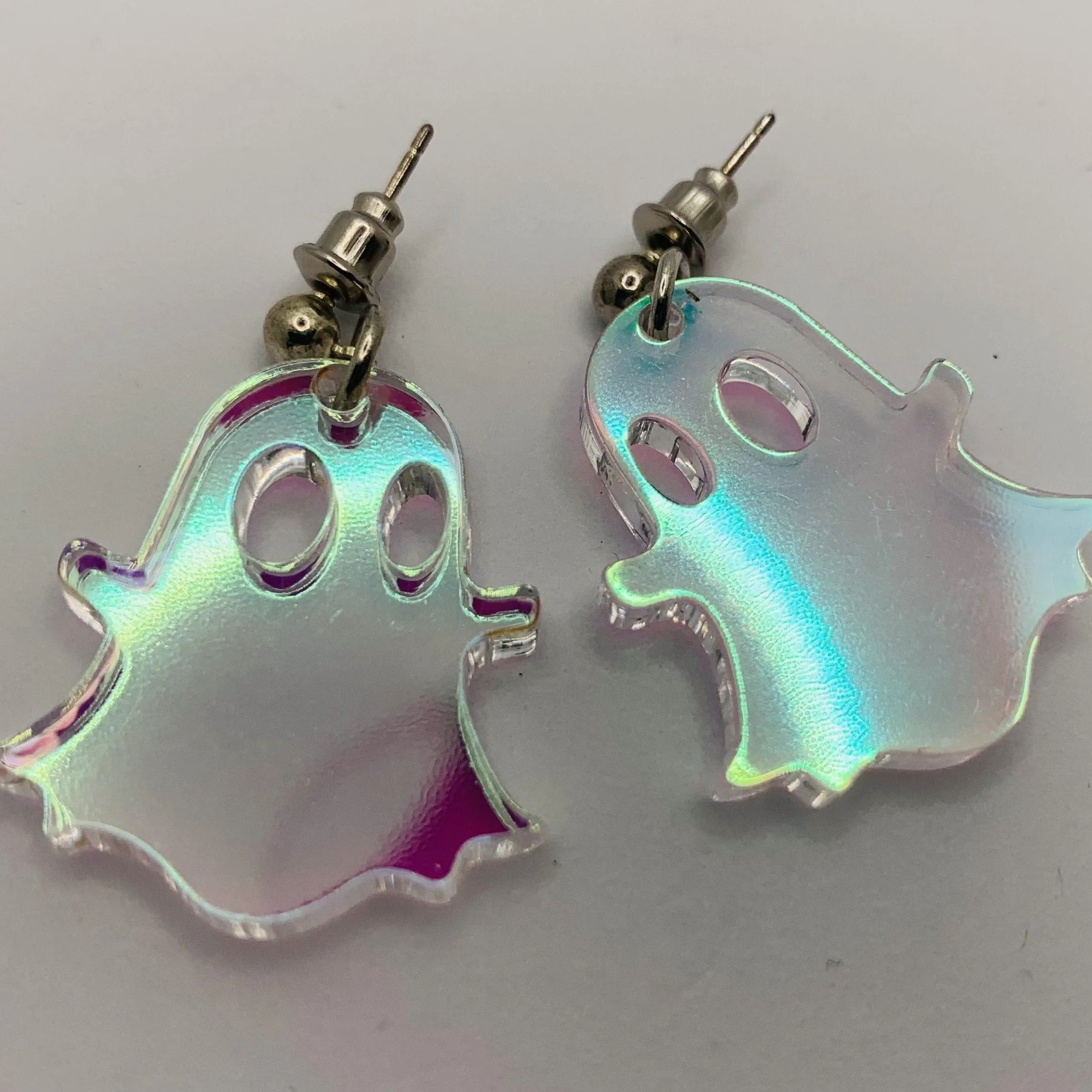 Suzywan DELUXE Holographic Ghost Halloween Earrings