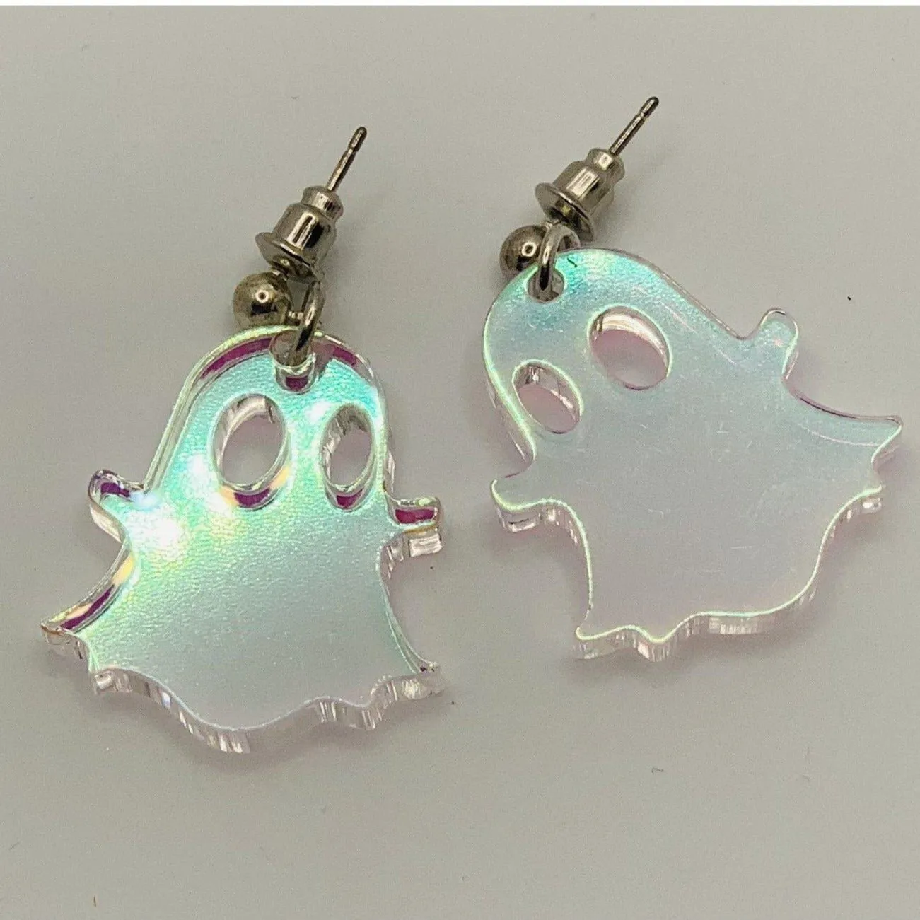 Suzywan DELUXE Holographic Ghost Halloween Earrings