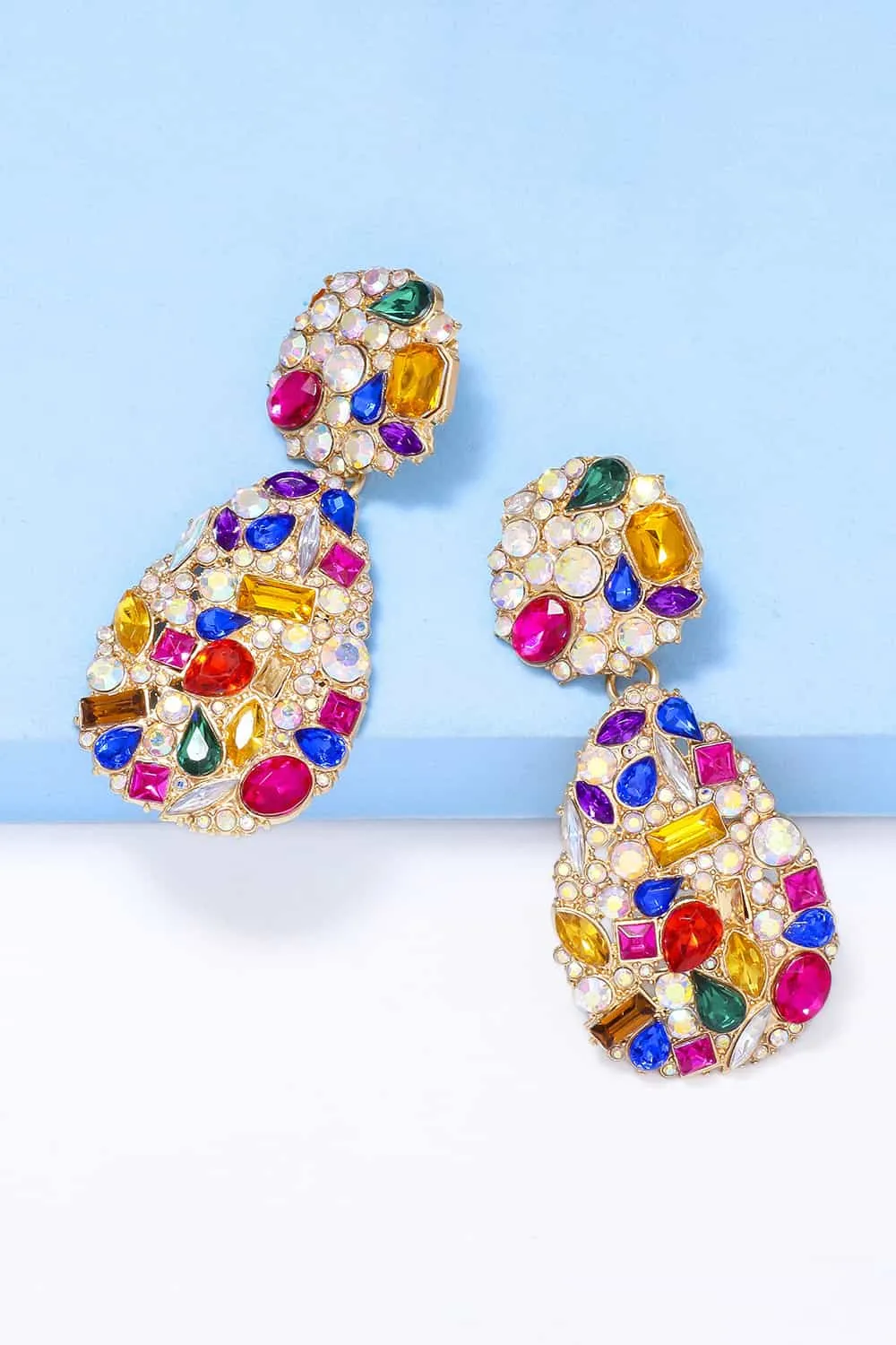 Teardrop Shape Dangle Earrings - Multiple Colors