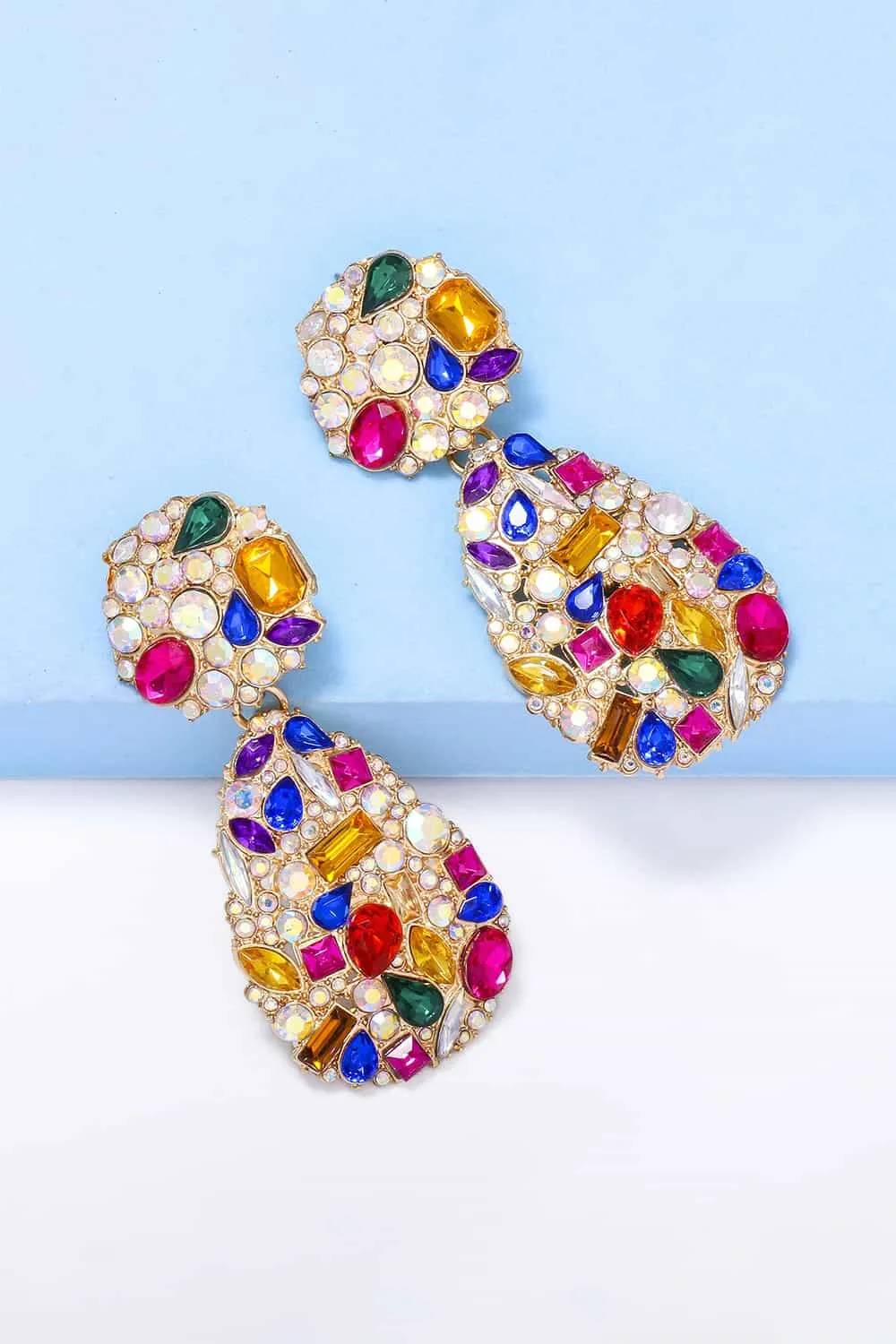 Teardrop Shape Dangle Earrings - Multiple Colors