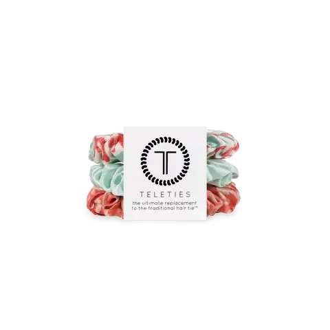 Teleties Silk Scrunchies - Small Band Pack of 3 - Calming Coral