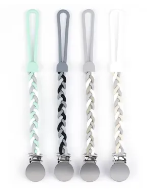 The Braided Silicone Pacifier Clip - Various Colours