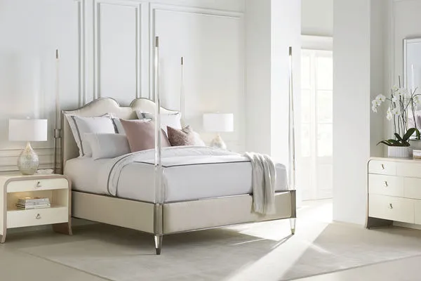 The Post Is Clear - Lucite Four Poster Bed - King