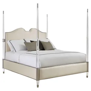 The Post Is Clear - Lucite Four Poster Bed - King