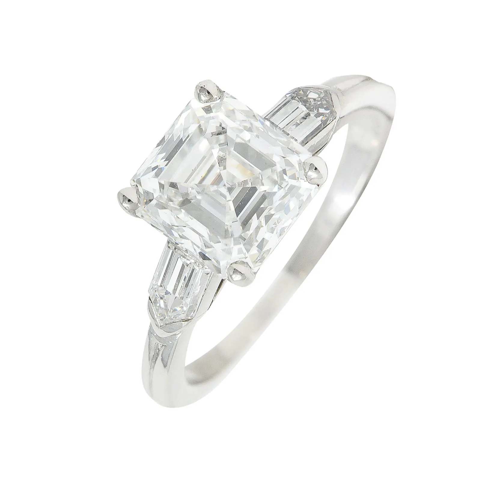 Tiffany & Co. 4.28 CTW Asscher Diamond Platinum Engagement Ring