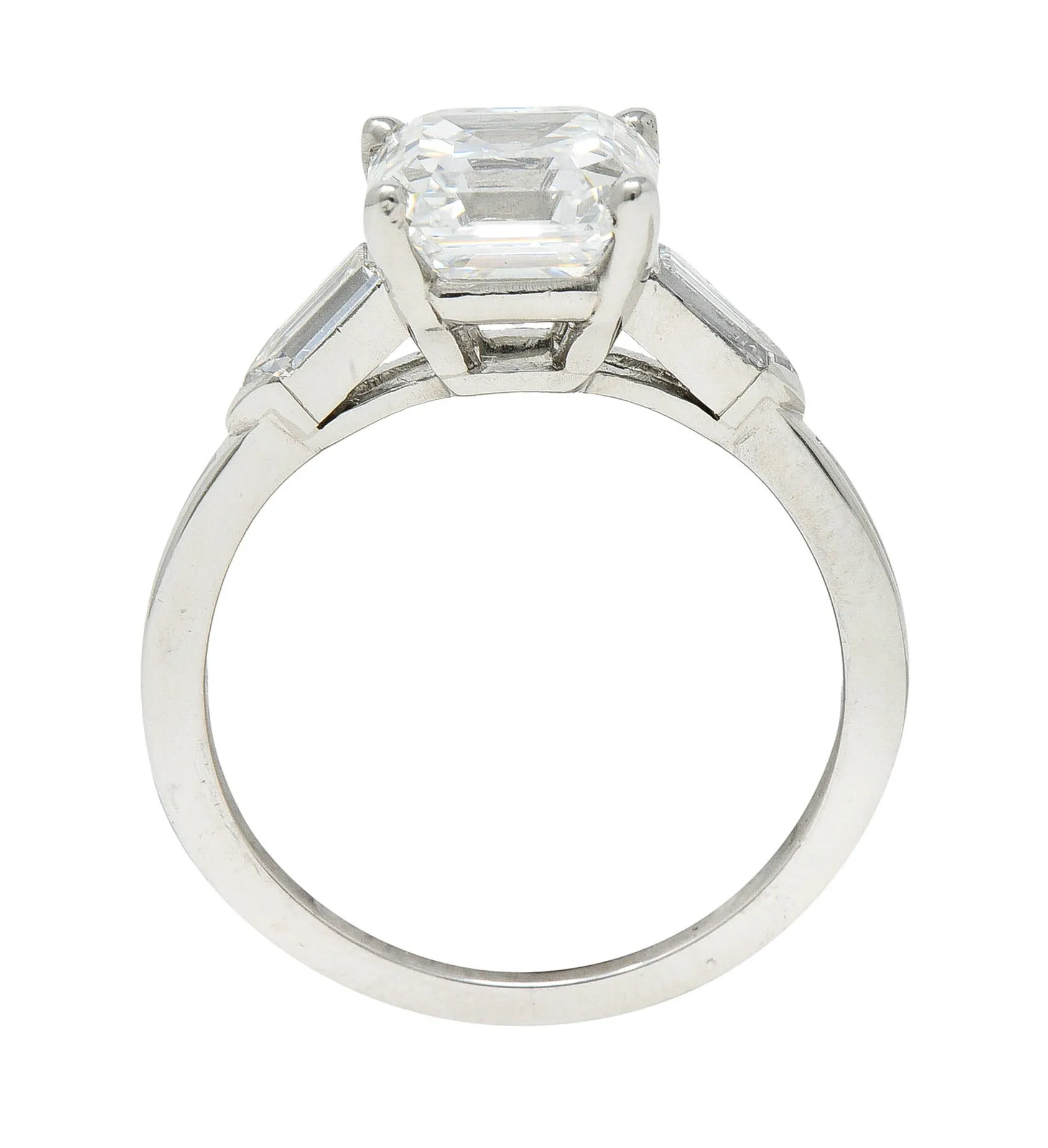 Tiffany & Co. 4.28 CTW Asscher Diamond Platinum Engagement Ring