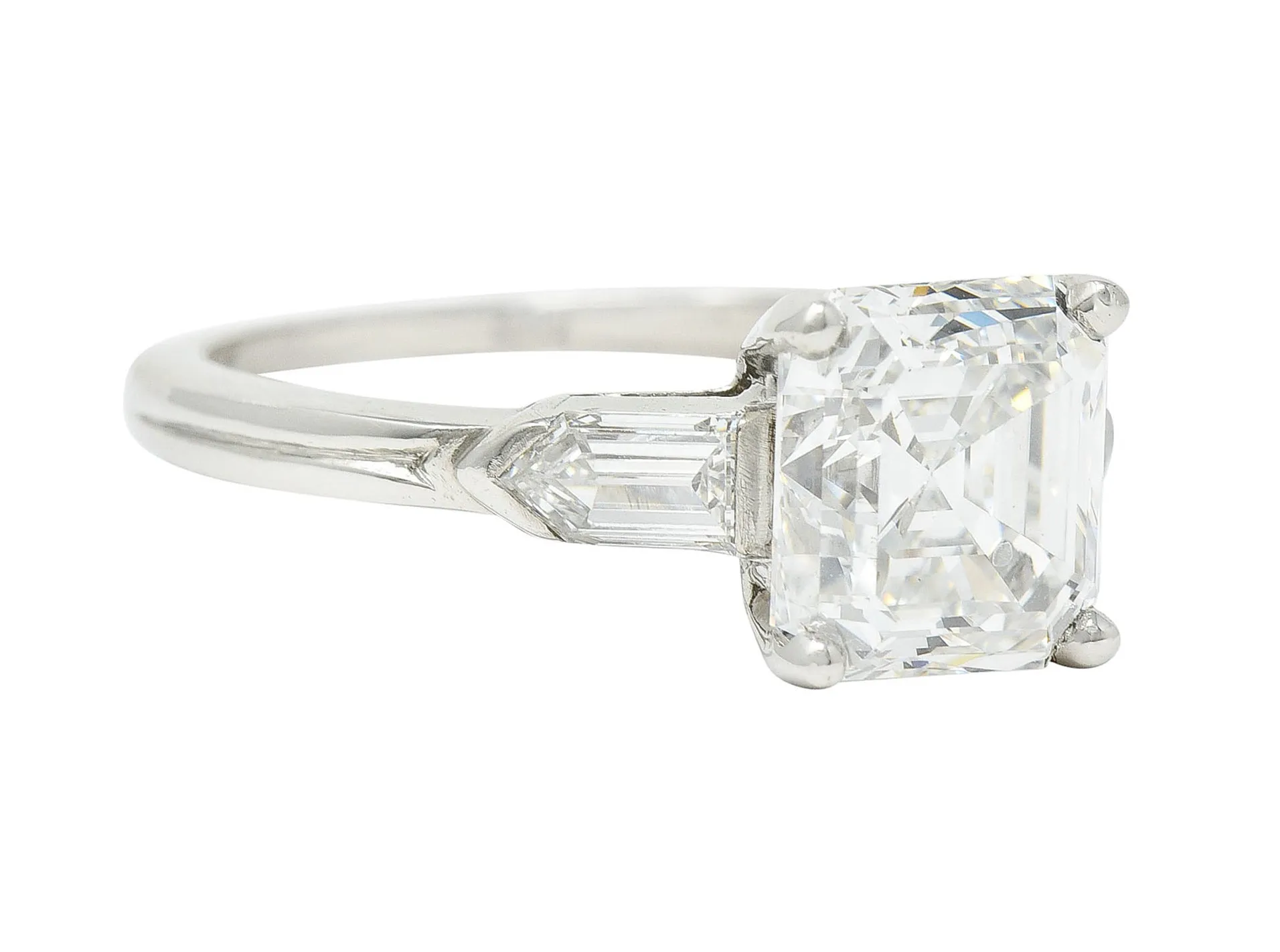 Tiffany & Co. 4.28 CTW Asscher Diamond Platinum Engagement Ring