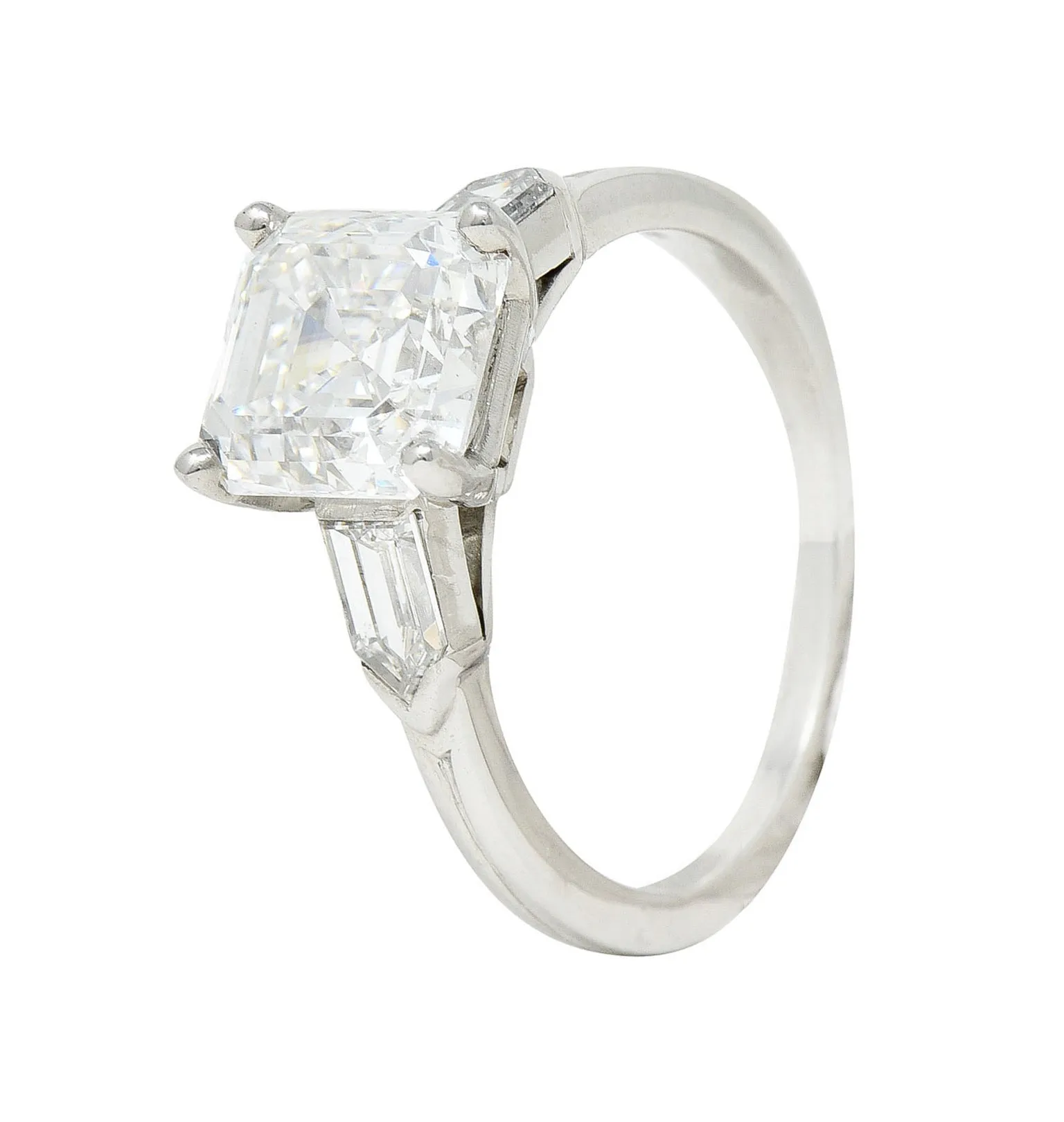 Tiffany & Co. 4.28 CTW Asscher Diamond Platinum Engagement Ring