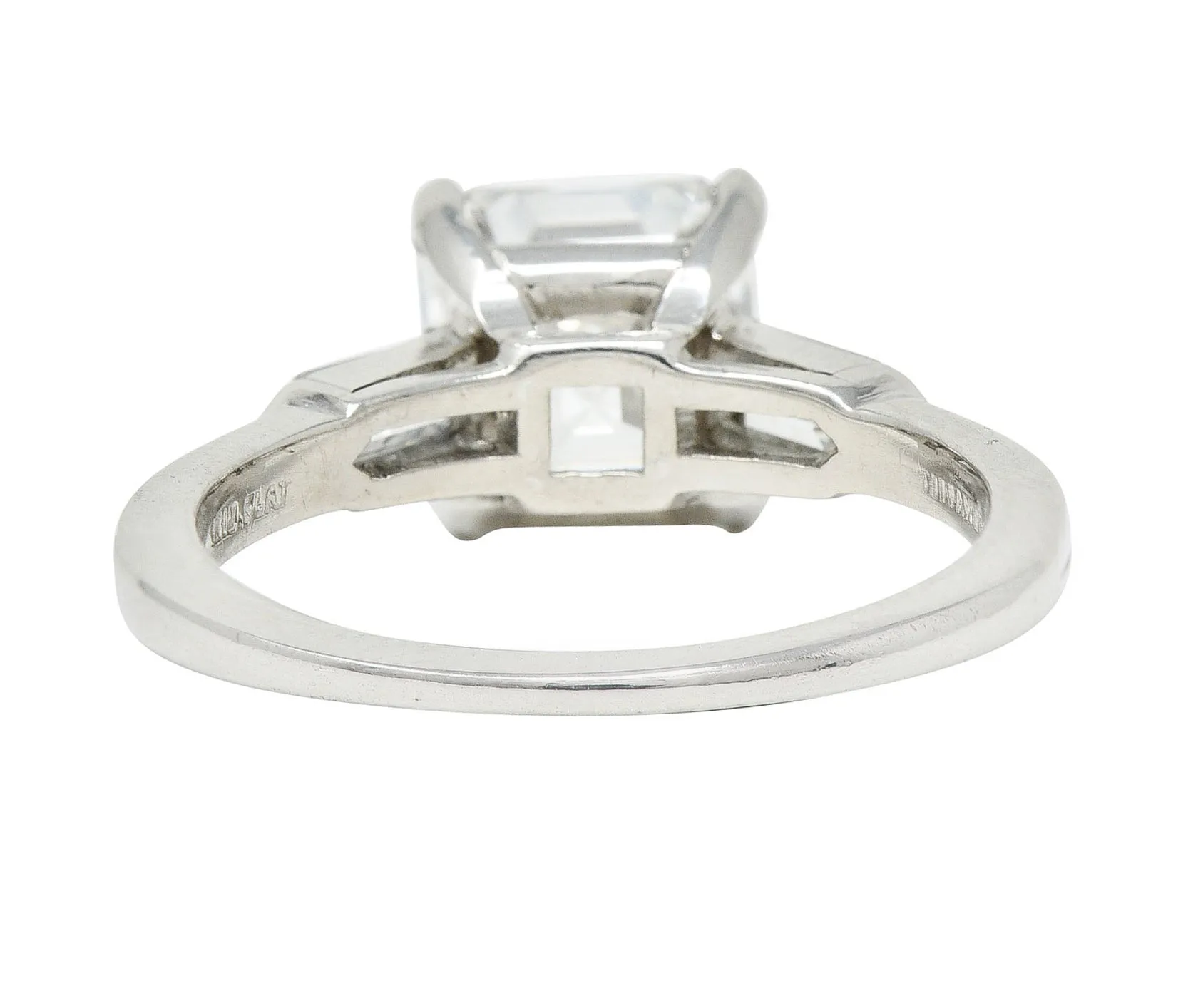 Tiffany & Co. 4.28 CTW Asscher Diamond Platinum Engagement Ring