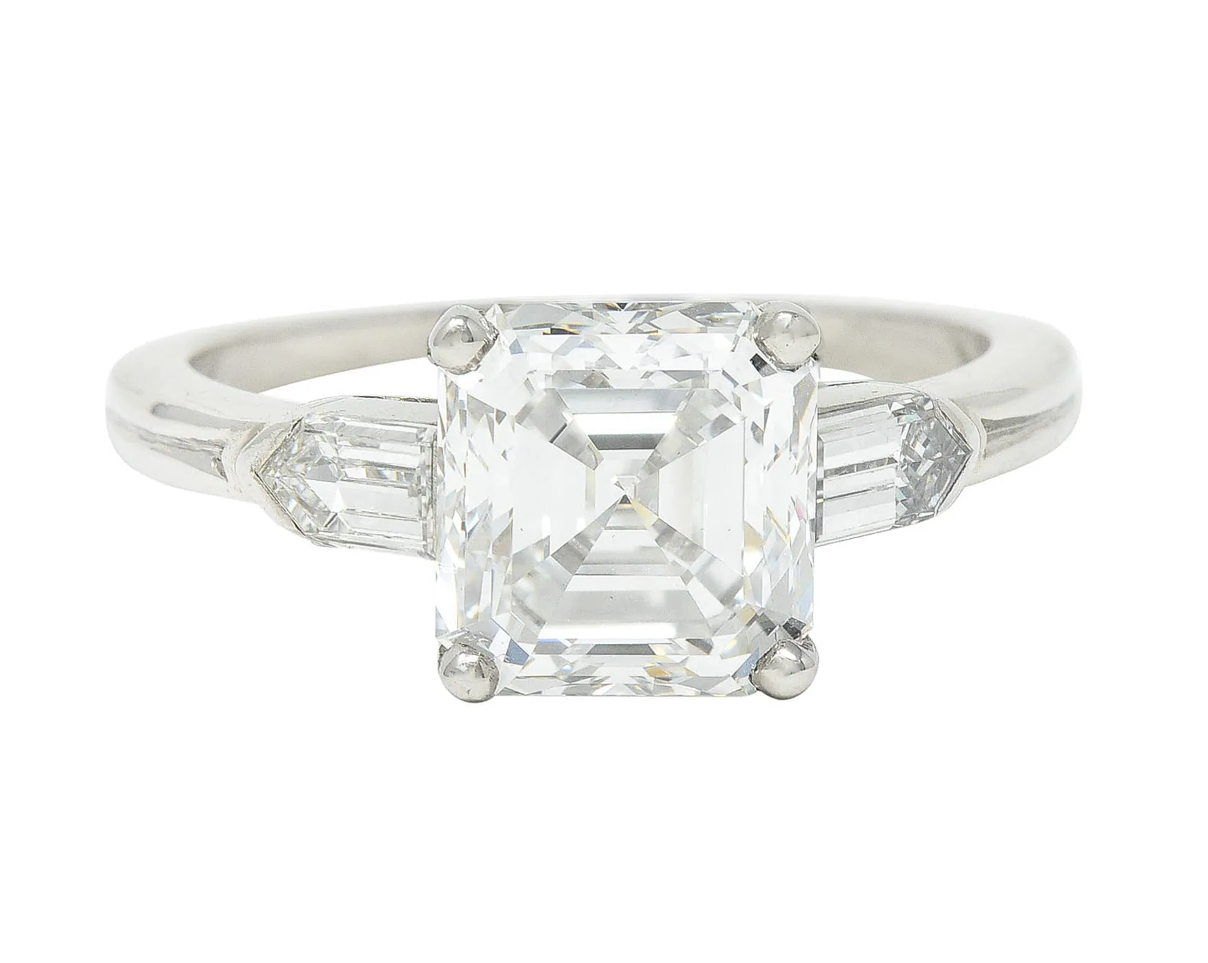 Tiffany & Co. 4.28 CTW Asscher Diamond Platinum Engagement Ring