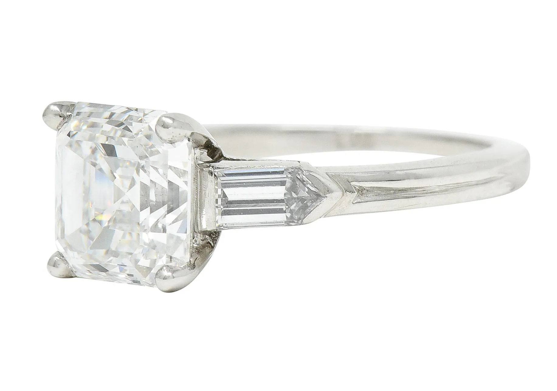 Tiffany & Co. 4.28 CTW Asscher Diamond Platinum Engagement Ring