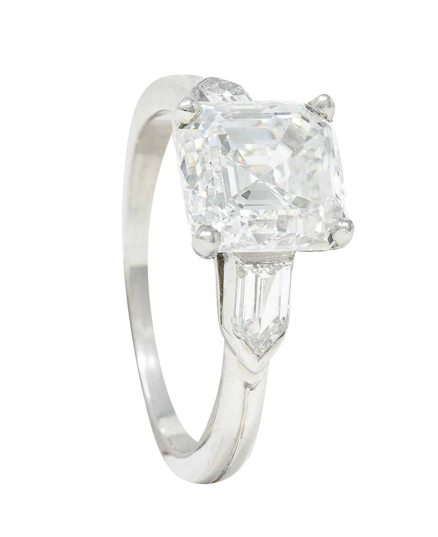 Tiffany & Co. 4.28 CTW Asscher Diamond Platinum Engagement Ring